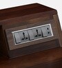 Larvik Sheesham Wood Writing Table with Switch Board in Provincial Teak Finish
