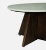 Larvotto Mango Wood Coffee Table Set With White Marble Top In Dark Walnut Finish
