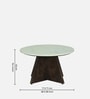 Larvotto Mango Wood Coffee Table With White Marble Top In Dark Walnut Finish