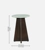 Larvotto Mango Wood Side Table With White Marble Top In Dark Walnut Finish