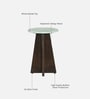 Larvotto Mango Wood Side Table With White Marble Top In Dark Walnut Finish