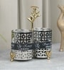 Silver Laser Cutlery Holder Set Of 2