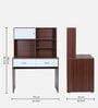 Latina Hutch Desk in Walnut & White Finish