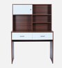 Latina Hutch Desk in Walnut & White Finish