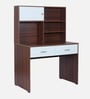 Latina Hutch Desk in Walnut & White Finish