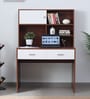 Latina Hutch Desk in Walnut & White Finish