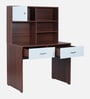 Latina Hutch Desk in Walnut & White Finish