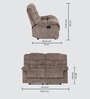 Latina Manual 2 Seater Recliner In Bown Color