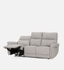 Latina Half Leather Motorised 3 Seater Recliner with USB Port In Grey Colour