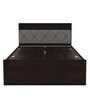Lattice Queen Size Bed with Box Storage in Gunmetal Grey Colour