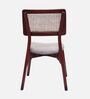Lattice Teak Wood Dining Chair In Brown Beige Finish