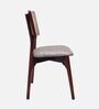 Lattice Teak Wood Dining Chair In Brown Beige Finish