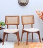 Lattice Teak Wood Dining Chairs In Teak Colour (Set of 2)
