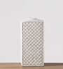 Lattice Texture Resin Vase Rectangular Charm in White