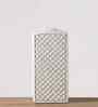 Lattice Texture Resin Vase Rectangular Charm in White