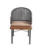 Latvia Solid Wood Arm Chair in Brown & Grey Color