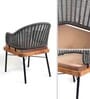 Latvia Solid Wood Arm Chair in Brown & Grey Color