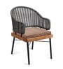 Latvia Solid Wood Arm Chair in Brown & Grey Color