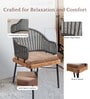 Latvia Solid Wood Arm Chair in Brown & Grey Color