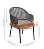 Latvia Solid Wood Arm Chair in Brown & Grey Color
