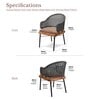 Latvia Solid Wood Arm Chair in Brown & Grey Color