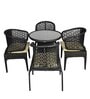 Launceston Wicker Table And Chair Set ( With 4 Chairs ) In Black Finish