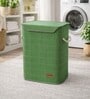 Green Bamboo Laundry Basket with Lid