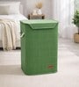 Green Bamboo Laundry Basket with Lid
