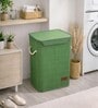 Green Bamboo Laundry Basket with Lid
