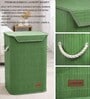 Green Bamboo Laundry Basket with Lid