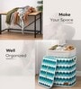 Blue Wave Printed Bamboo Laundry Basket with Lid