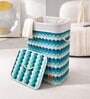 Blue Wave Printed Bamboo Laundry Basket with Lid