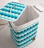 Blue Wave Printed Bamboo Laundry Basket with Lid