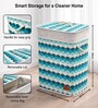 Blue Wave Printed Bamboo Laundry Basket with Lid
