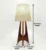 Laurent Brown Wooden Table Lamp with White Jute Lampshade