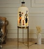 Laurentia White Glass Shade Tripod Floor Lamp With Foldable Metal Base
