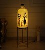 Laurentia White Glass Shade Tripod Floor Lamp With Foldable Metal Base