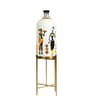 Laurentia White Glass Shade Tripod Floor Lamp With Foldable Metal Base