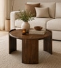 Lausanne Mango Wood Round Coffee Table in Tubbaq finish Lausanne Mango Wood Round Coffee Table in Tubbaq finish