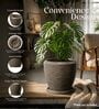 LAVA Choco Brown 12 Inch German Polymer Round Plant Container With Saucer