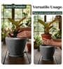 LAVA Grey 12 Inch German Polymer Round Plant Container With Saucer