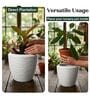 LAVA Marble White 12 Inch German Polymer Round Plant Container With Saucer
