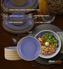 Lavendar And Cream Dinner Set 12 Peices,