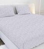 Lavendar Floral 210 TC Cotton King Bedsheet with 2 Pillow Covers