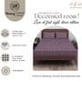 Lavender 280 TC Glace Cotton Fitted Bedsheet With Embossed Leaf Pattern