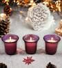 Lavender Purple Glass & Wax (Pack of 3) Glass Candles