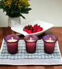 Lavender Purple Glass & Wax (Pack of 3) Glass Candles