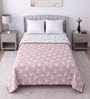 Pink Cotton Floral 300 GSM Double Bed Reversible Dohar