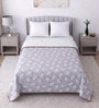 Lavender Cotton Floral 300 GSM Double Bed Reversible Dohar