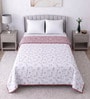 Pink Cotton Floral 300 GSM Double Bed Reversible Dohar